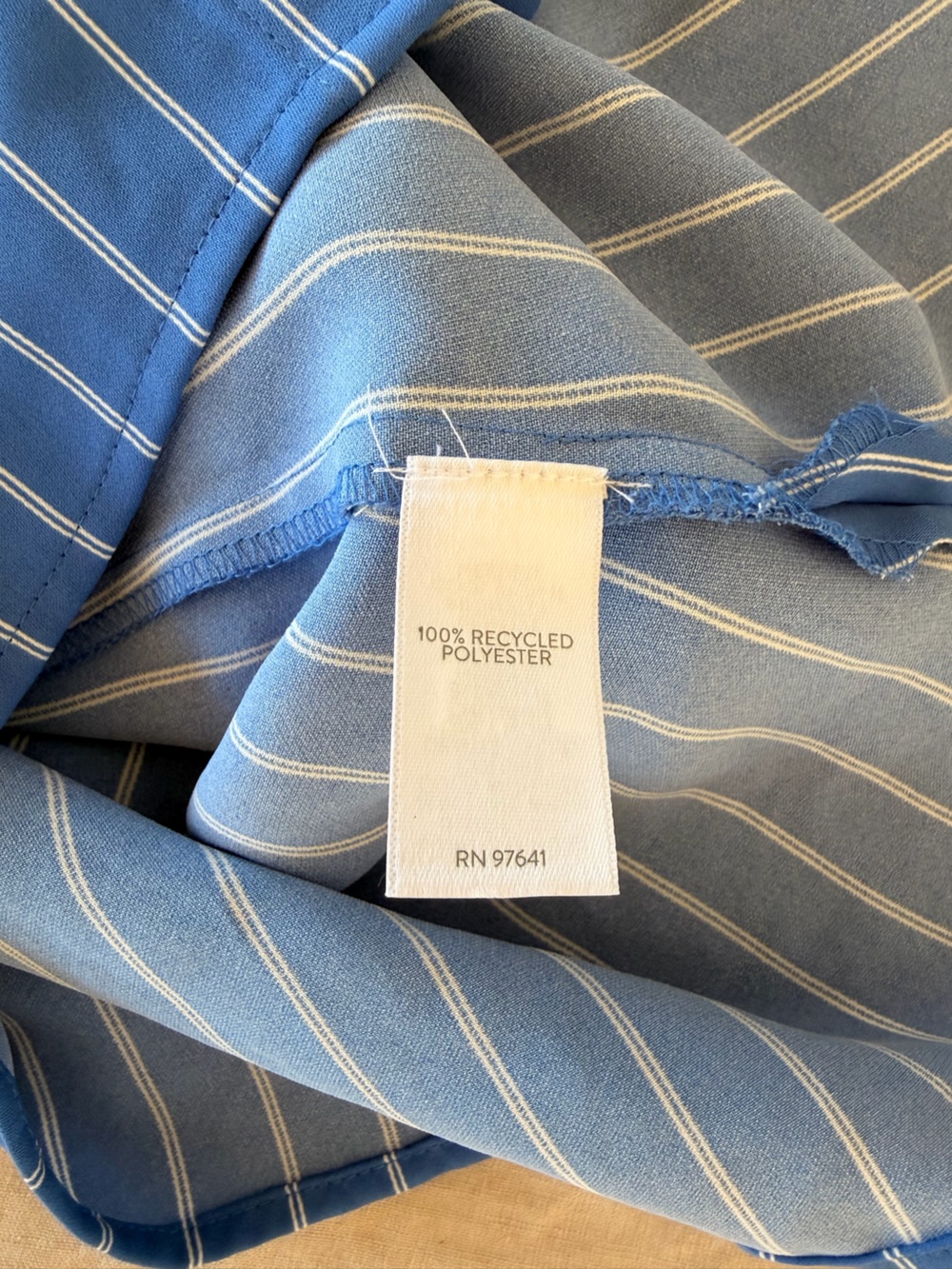 J. JILL BLUE OPAL DUAL PIN STRIPE WEAREVER EASY-CARE SATIN BUTTON FRONT SHIRT - Picture 9 of 11